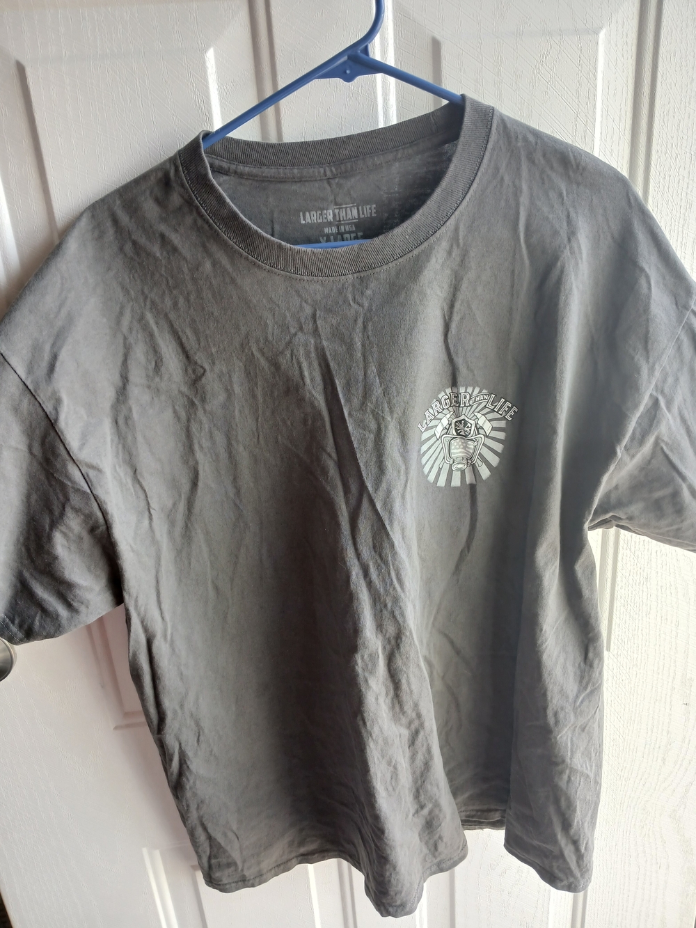 Larger Than Life Gray Graphic Tee